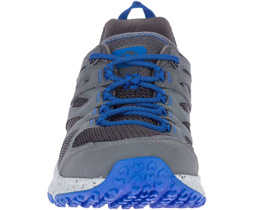 Merrell Hiking Shoes Grey/Blue - Hydro Moc Trekker - Mens 14OCRJKVP